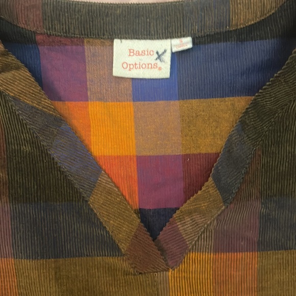 Basic Options boutique corduroy plaid fall dress women’s small - Picture 2 of 3